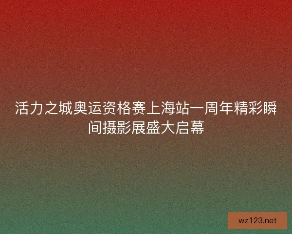 活力之城奥运资格赛上海站一周年精彩瞬间摄影展盛大启幕