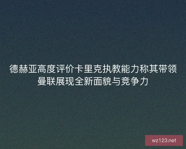 德赫亚高度评价卡里克执教能力称其带领曼联展现全新面貌与竞争力