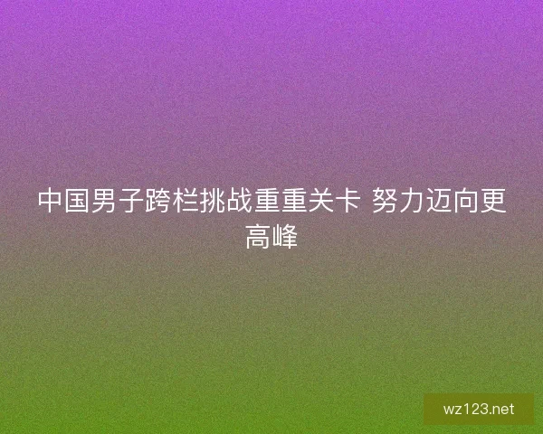 中国男子跨栏挑战重重关卡 努力迈向更高峰